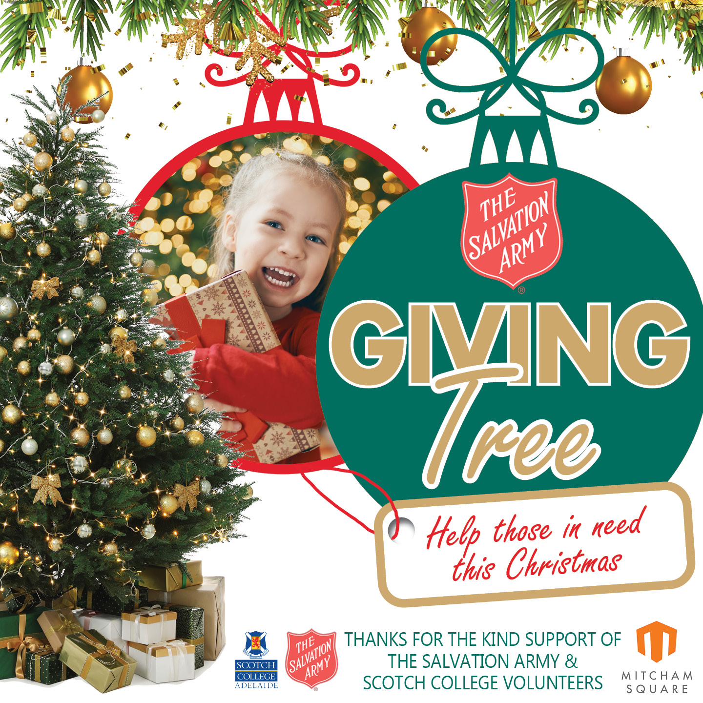 MITCHAM_Giving Tree_post Donate to the Mitcham Square Giving Tree thanks to The Salvation Army