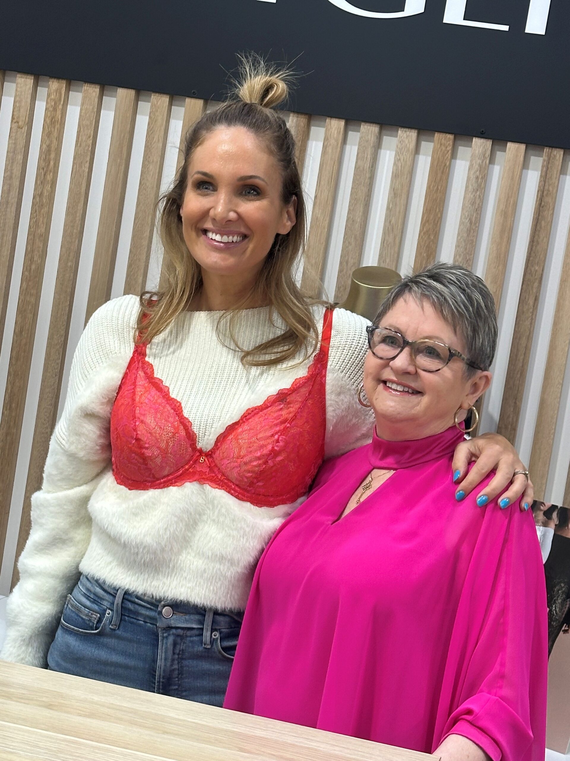 Lauren from Adelady with Annie June 2025 Hayley from Adelady with Annie from The Lingerie Company at Mitcham Square