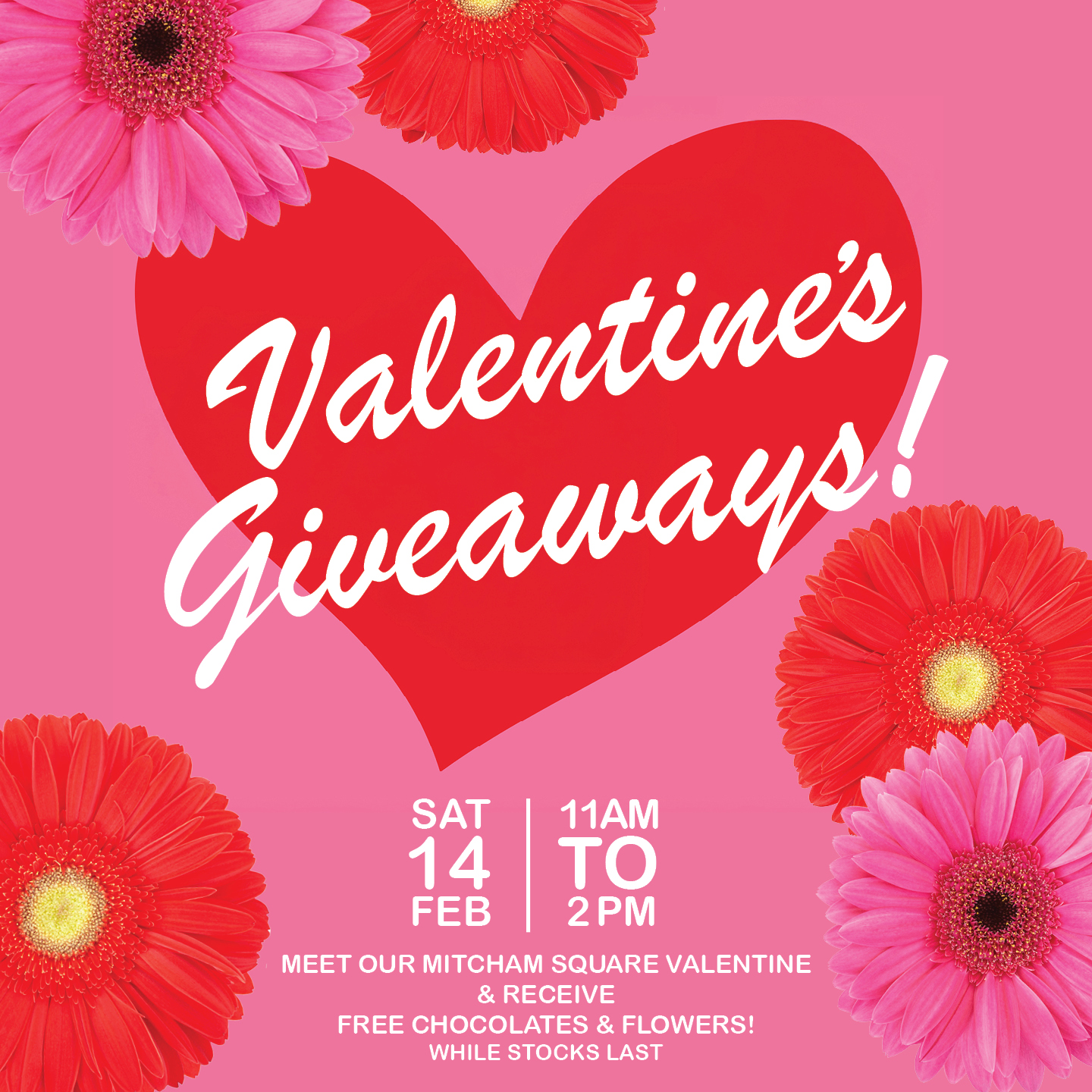 Valentine's Day 2026 Free Giveaways at Mitcham Square Shopping Centre, Torrens Park South Australia